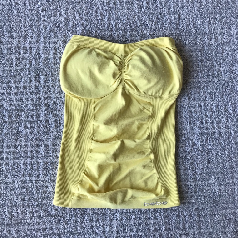 Yellow Bebe Tube Top w/ Crystal Logo